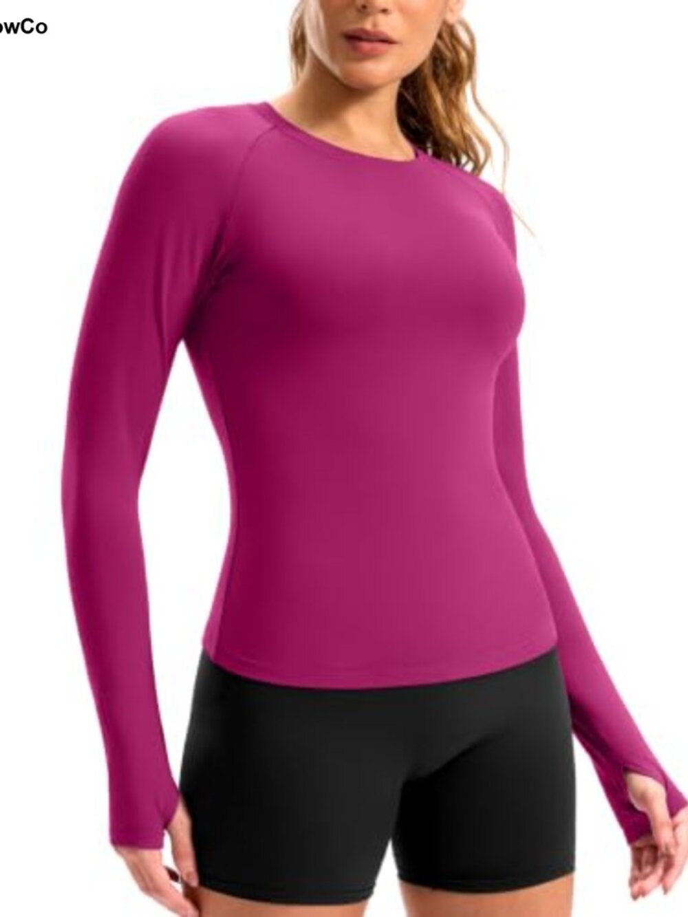 Long Sleeve Workout Top Slim Fit Thumbholes Reflective Athletic Shirt